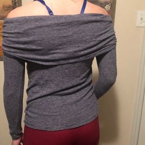 Striped off the shoulder top